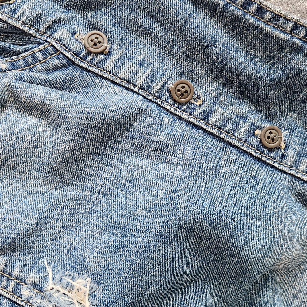 Free People Denim and Knit Gray Women's Jacket - Picture 8 of 9